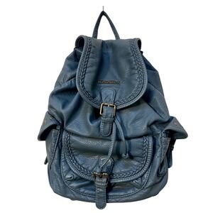 Montana West Blue Soft Pebbled Vegan Leather Braided Backpack NEW Y2K Western